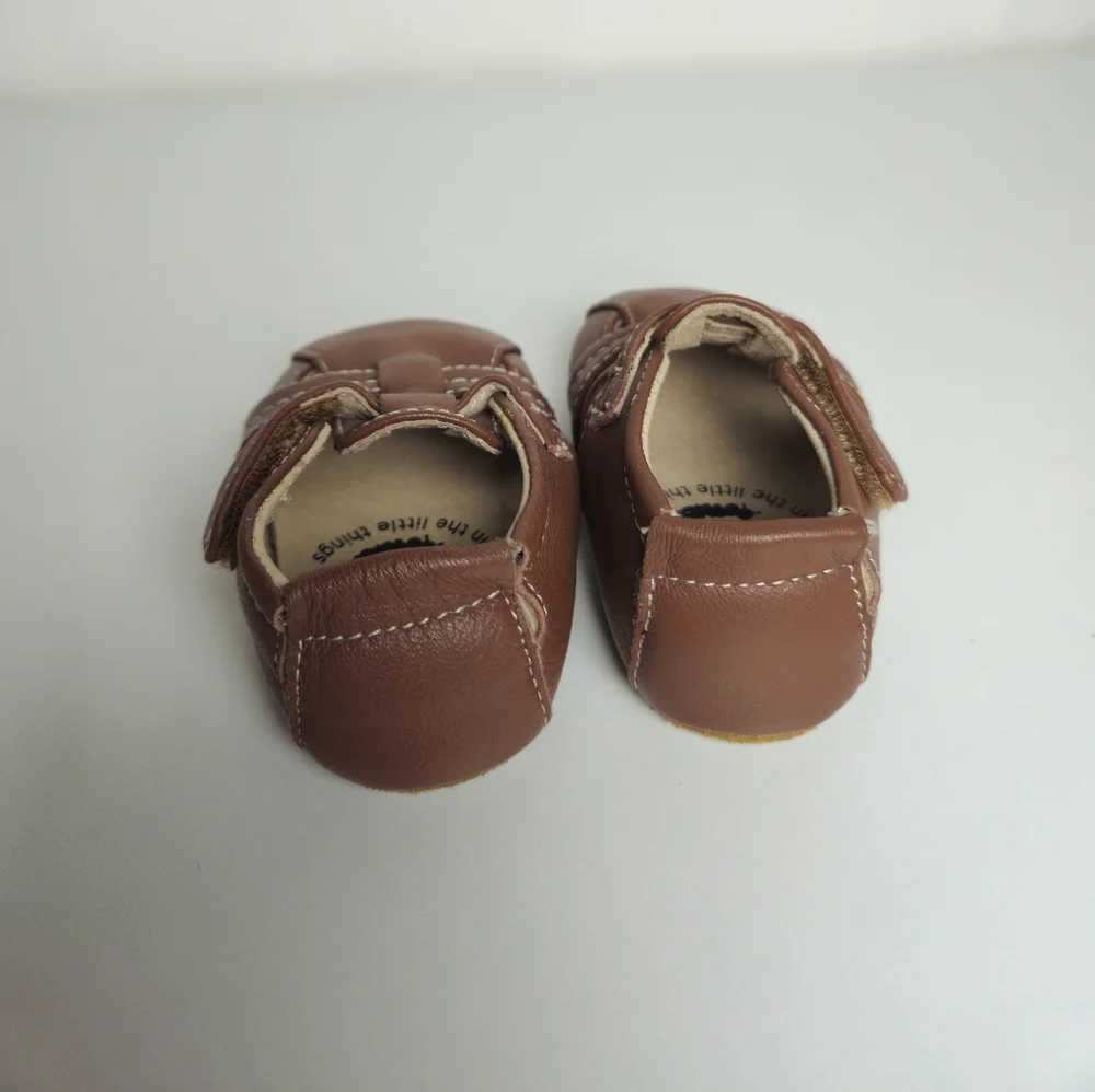 Livie & Luca Captain Soft Baby Shoes Brown Leather Upper Size 0-6 Months